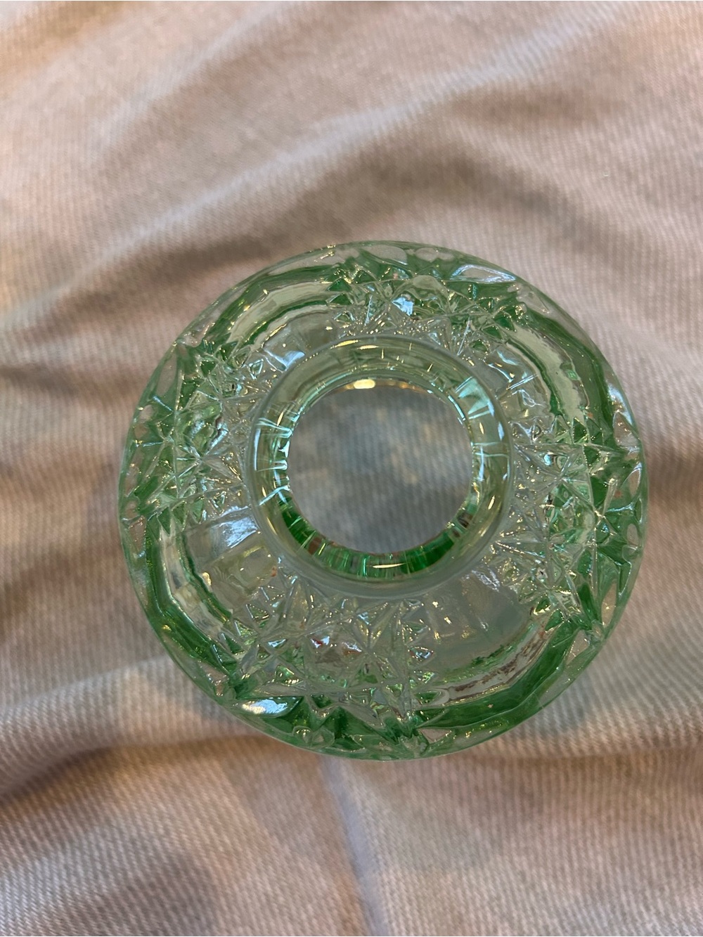 Indiana Glass “Stars and Bars" fairy lamp in Chantilly Green - Picture 4 of 8